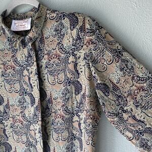 Vintage Country Sophisticates Petite by Pendleton Paisley Print Blouse Sz M